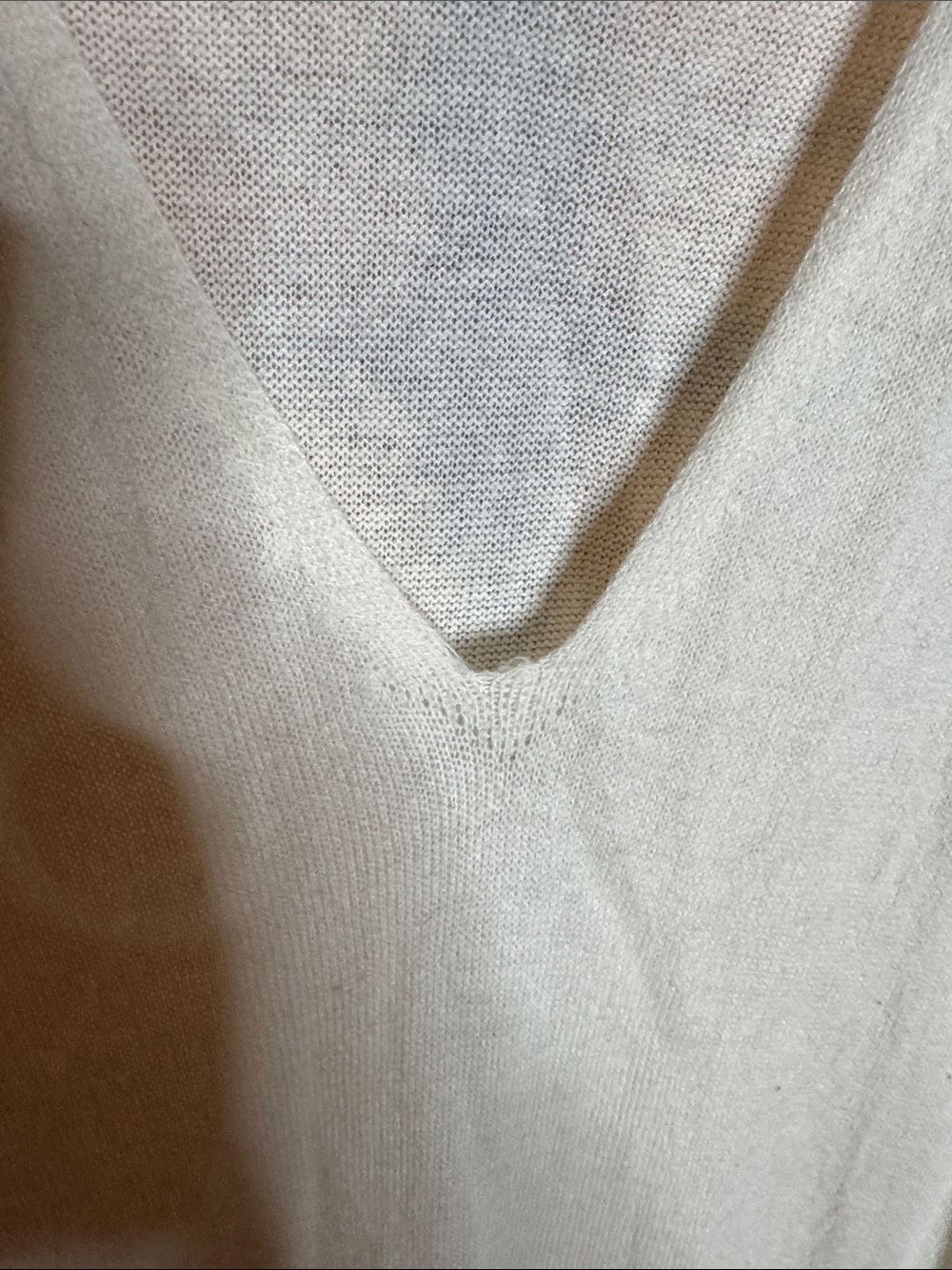 Joie 100% Cashmere Ivory Deep V Neck Mini Sweater Dress XS - Picture 6 of 8